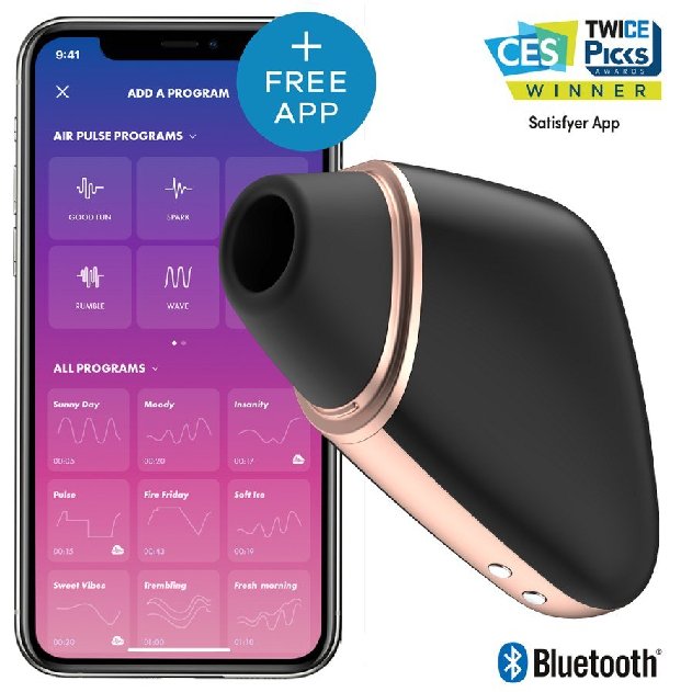 Satisfyer Love Triangle Estimulador de Pulsação de Ar e Vibrador Preto