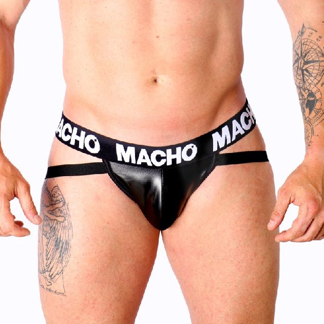 Macho Mx25Nc Jockstrap em Pele Preta S